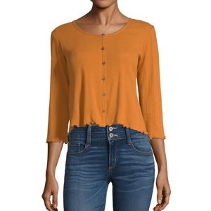 Venetian Gold Arizona-Juniors Button-Front Shirt